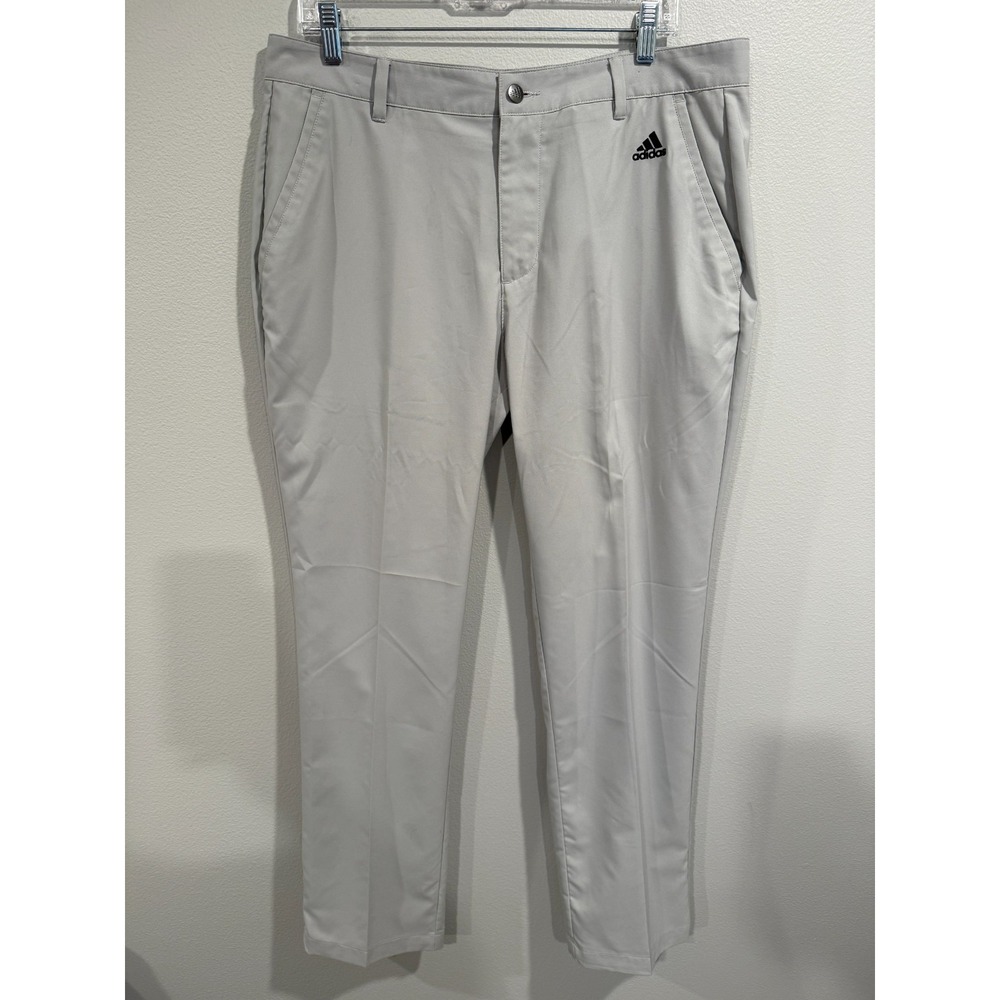 Adidas Golf Pants Mens 36 X 32 Gray Straight Leg High-Rise Slash Pockets Zip Fly
